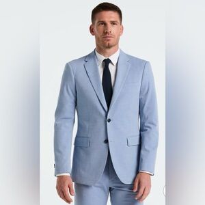 NEW Perry Ellis Slim Fit Louis Suit Jacket Sport Coat Blue Stretch Men Size 36 R